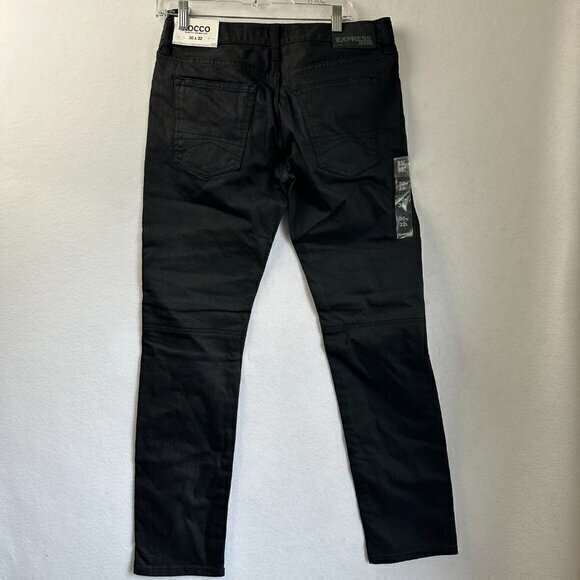 Express Jeans Rocco Slim Fit Skinny Leg Jeans Mens 30x32 30 x 32 Black NWT - Picture 3 of 4